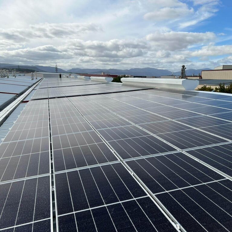 Instalación de autoconsumo fotovoltaico sobre el tejado de la empresa Galletas Coral en Miranda de Ebro