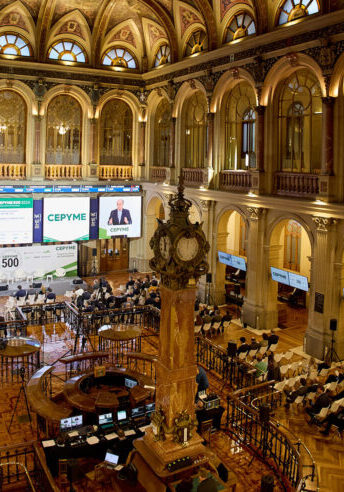 Palacio de la Bolsa de Madrid donde se llevó a cabo la entrega del sello Cepyme500,